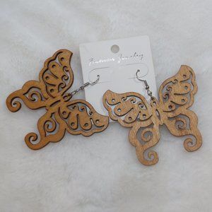 Wooden Butterfly Earrings